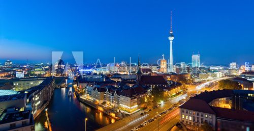 Berlin panorama at night