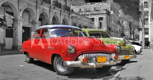 Colorful Havana cars panorama