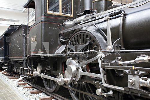 Detail of old steam locomotive