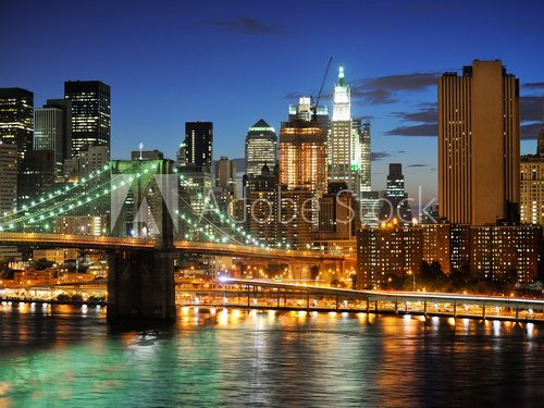 New york Manhattan bridge after sunset