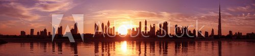 Zachód słońca w Cityscape Dubaj
