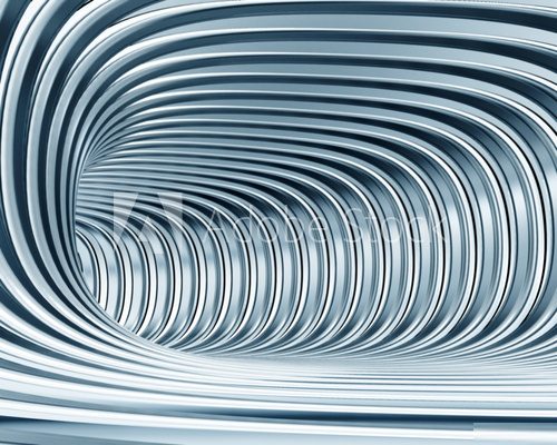 abstract metallic tunnel as futuristic background 