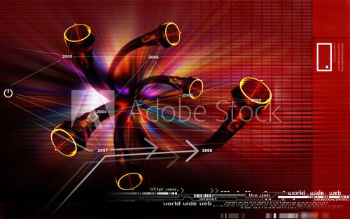 Array of pipes superimposed on a red background 