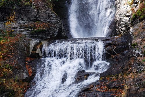 Autumn Waterfall in mountain 