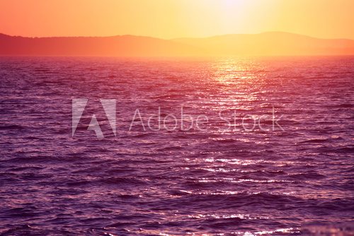 Beautiful vivid sunset in Zadar, Croatia.