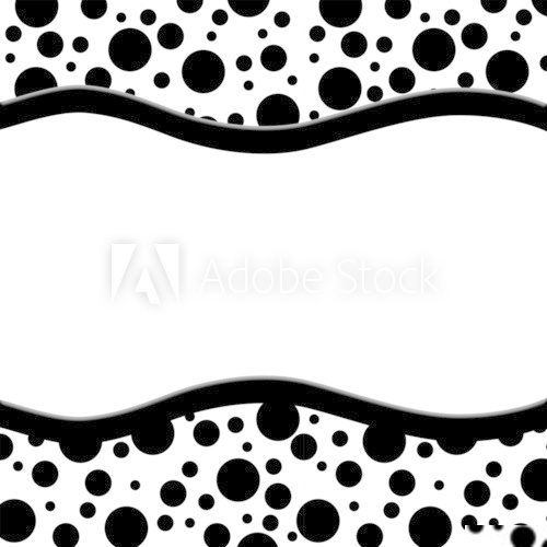 Black and White Polka Dot Background with Ribbon 
