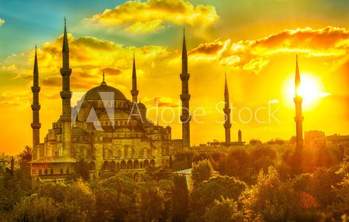 Blue Mosque at sunset 