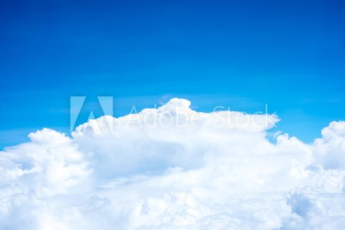 Blue sky and Cloud Top view from airplane window,Nature backgrou 