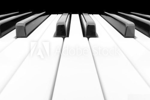 Close-up of Piano Keyboard with plenty of white space 