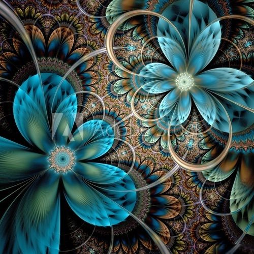 Colorful light fractal flower or butterfly 