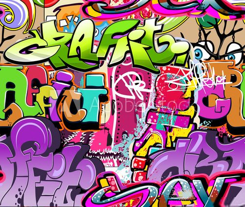 Graffiti wall. Urban art vector background. Seamless texture 
