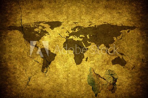 Grunge world map 