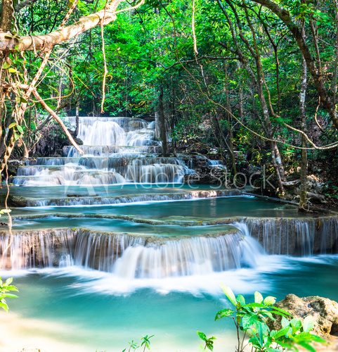 Huay Mae Khamin Waterfall, Kanchanaburi Province. 