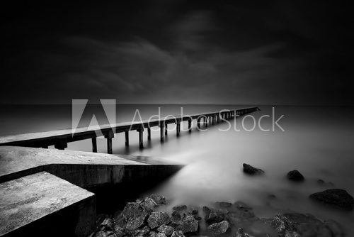 Jetty or Pier in black and white 