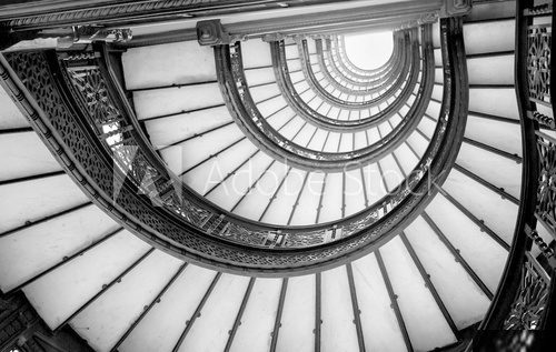 Low angle view of spiral staircase, Chicago, Cook County, Illino 