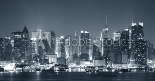 New York City nigth black and white 