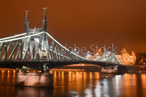 Pont de la LibertÃ© de nuit Ã  Budapest 