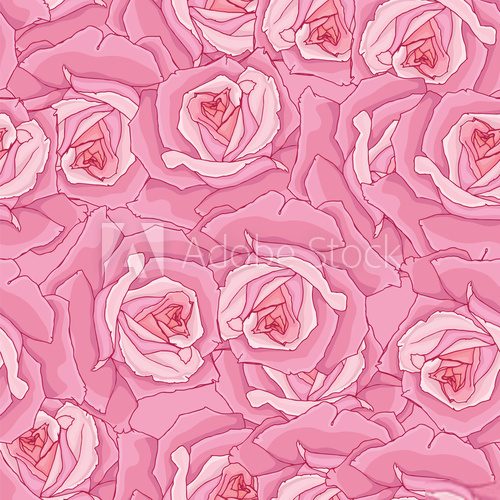 Seamless background. Pink roses. 