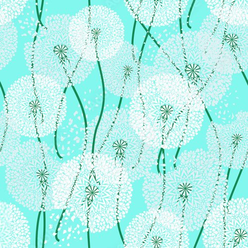 Seamless pattern of dandelions 