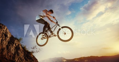 Sport. Biker jumps