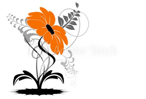 vecteur sÃ©rie - Ã©trange fleur orange vectorielle 
