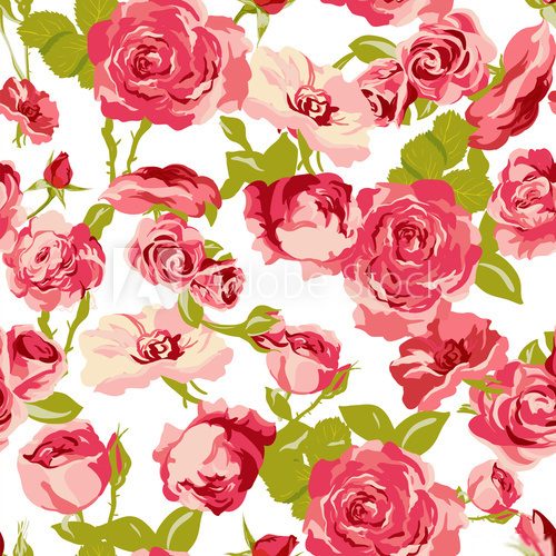 Vintage Seamless Roses Background 