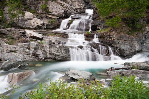 Waterfall Lillaz in Gran Paradiso National Park, Italy 