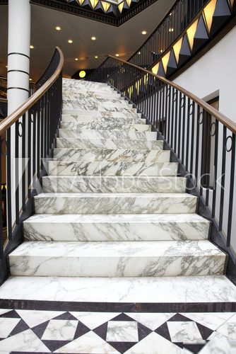 White marble stair in luxury interior 