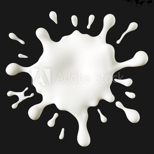 White milk cream splash. Isolated on black 
