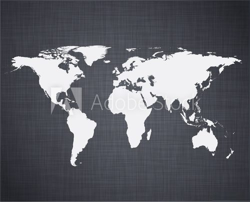 White world map. 
