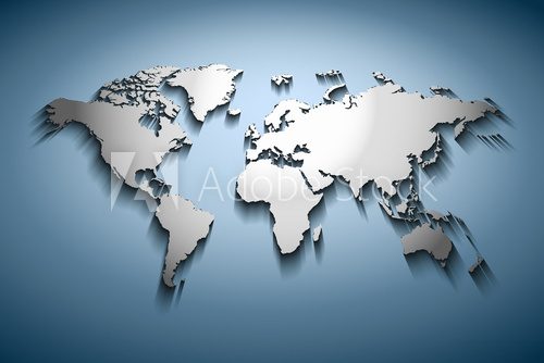 World map embossed 