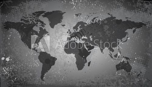 World map on grunge background 