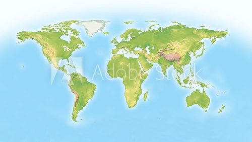 World map with horizon 