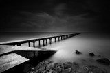 Jetty or Pier in black and white 