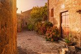 Small alley in the Tuscan village 