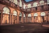 vintage antique style courtyard in the monuments and columns