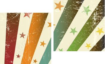 retro multicolor grunge flag - Zweiteiliges Leinwandbild, Diptychon
