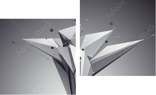 3D mesh modern style abstract background, origami futuristic tem  - Zweiteiliges Leinwandbild, Diptychon