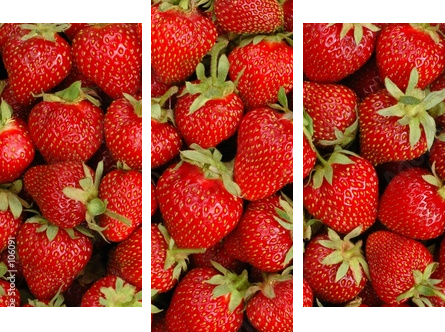 strawberries - Dreiteiliges Leinwandbild, Triptychon