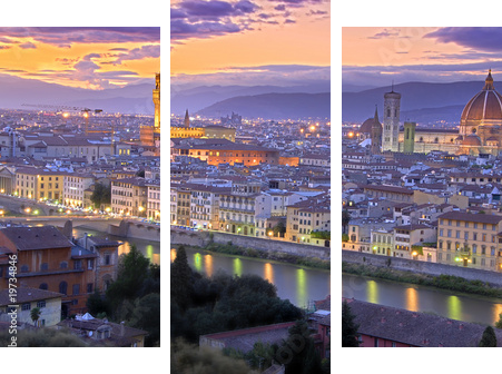 Sunset in Florence - Dreiteiliges Leinwandbild, Triptychon