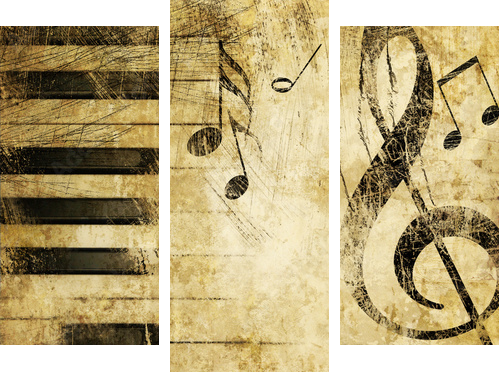 music grunge - Dreiteiliges Leinwandbild, Triptychon