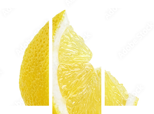 Slice of lemon fruit isolated on white background - Dreiteiliges Leinwandbild, Triptychon