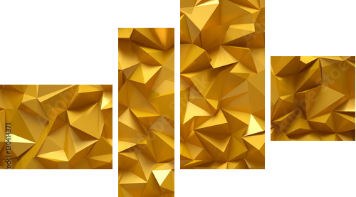 The bright, golden, gorgeous background. 3D illustration, 3D ren - Vierteiliges Leinwandbild, Viertychon