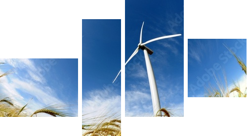 Wind turbine - renewable energy source - Vierteiliges Leinwandbild, Viertychon