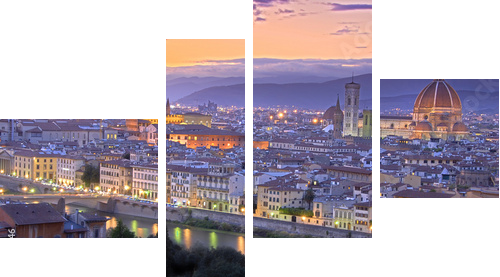 Sunset in Florence - Vierteiliges Leinwandbild, Viertychon