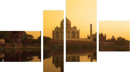 Tadż Mahal – świątynia miłości w blasku słońca
 - Vierteiliges Leinwandbild, Viertychon