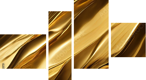 Gold texture background, abstract liquid gold background - Vierteiliges Leinwandbild, Viertychon