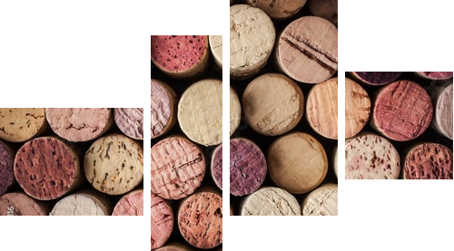 Wine corks background horizontal - Vierteiliges Leinwandbild, Viertychon