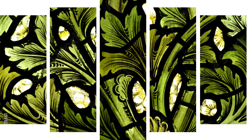 Stained glass pattern - Fünfteiliges Leinwandbild, Pentaptychon