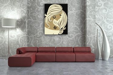 Ein-frauenprofil-furs-wohnzimmer-bilder-und-poster-fixar